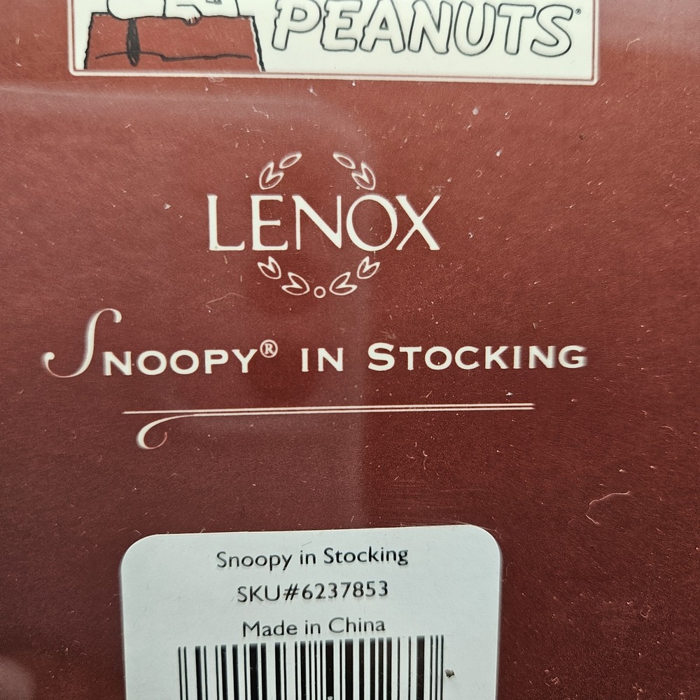 Lenox Peanuts Snoopy Stocking Christmas Hanging Ornament 2003 MPN 6237853 - Picture 6 of 16